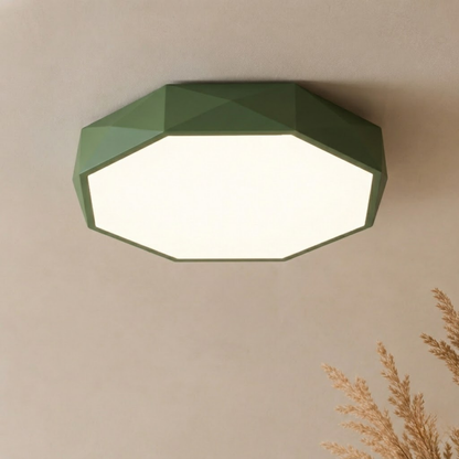 Gray Geometric LED Flush Mount Ceiling Light