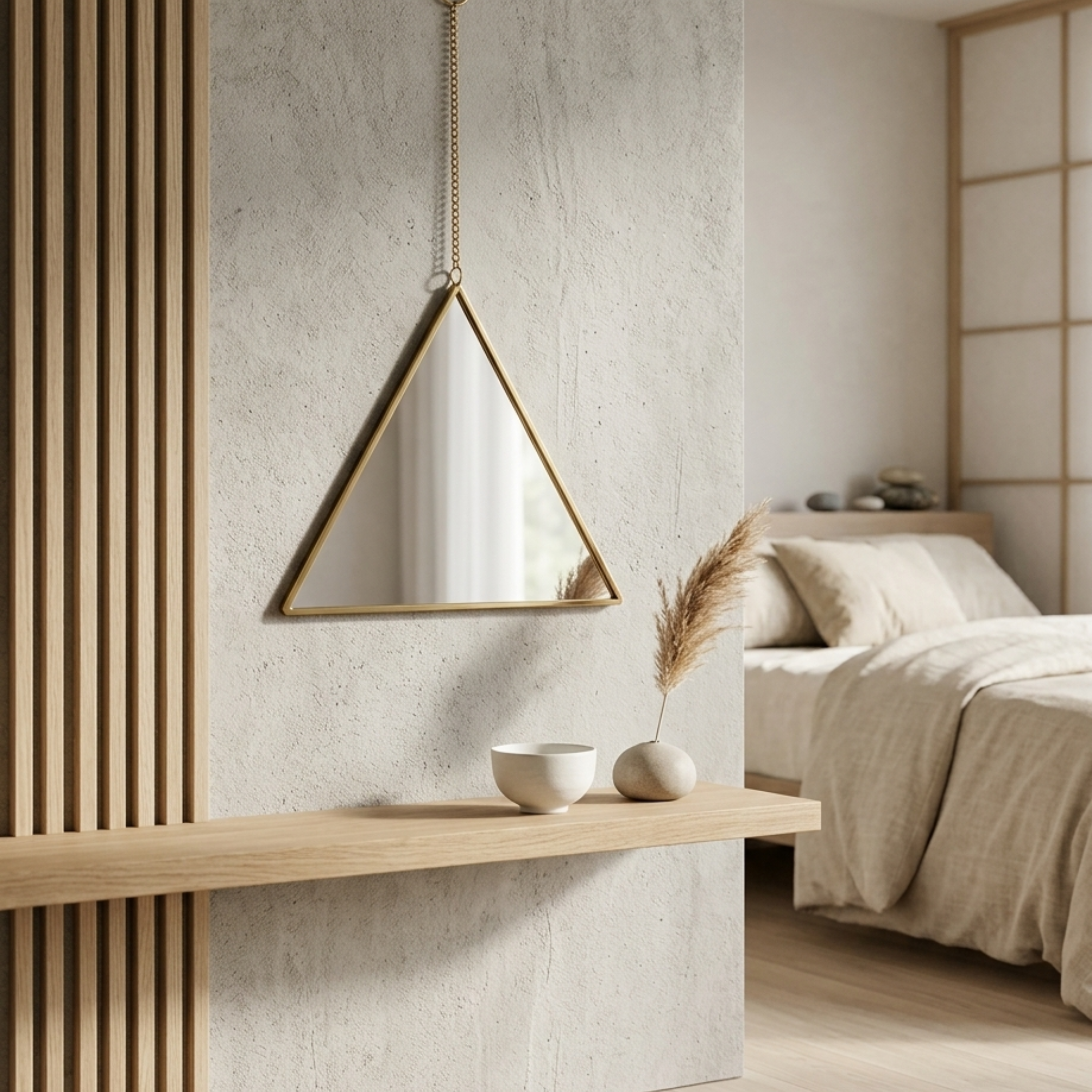 Modern Gold Triangle Mirror