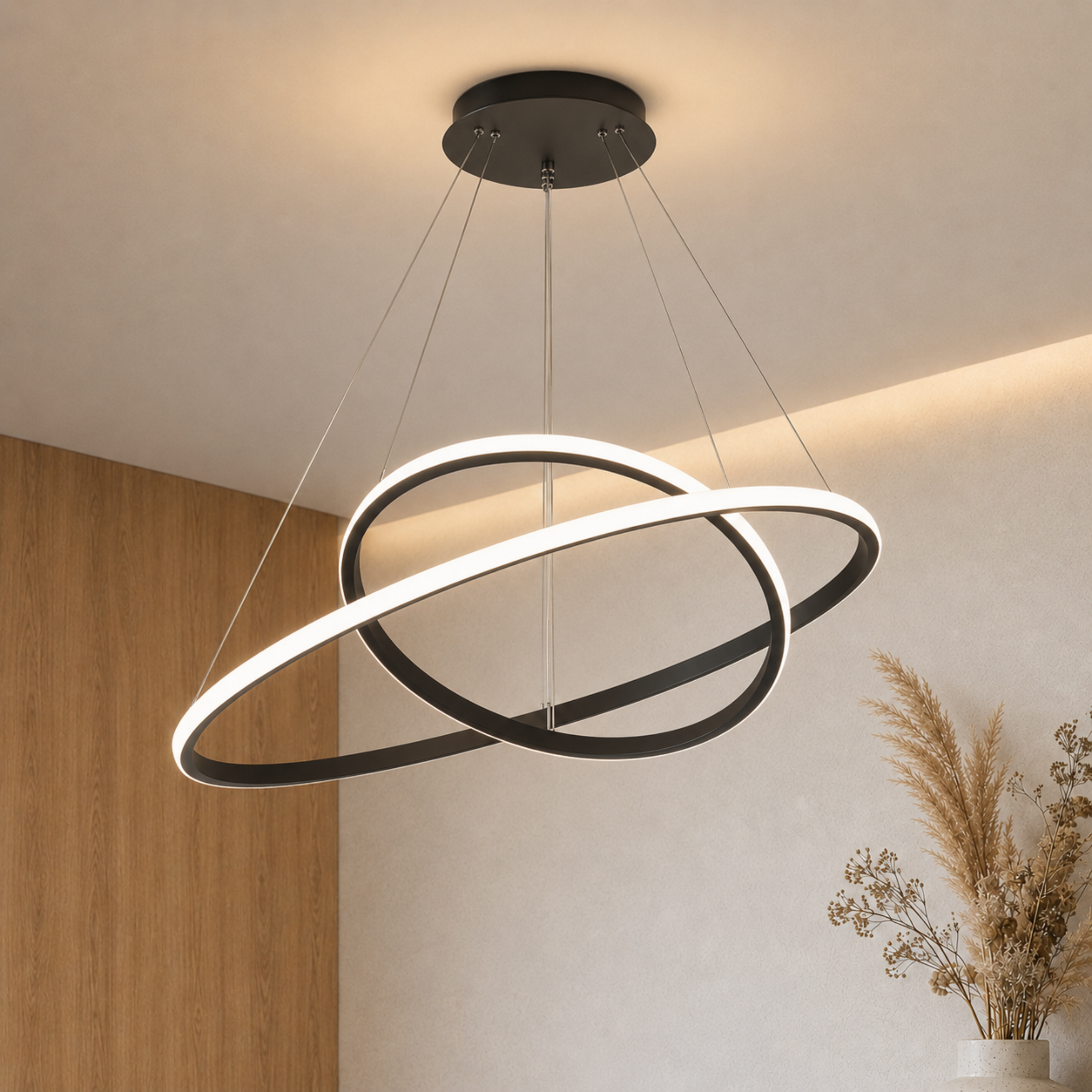 Gold Ring LED Pendant Chandelier Ceiling Light
