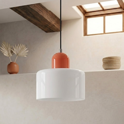 Glass Drum Pendant Light