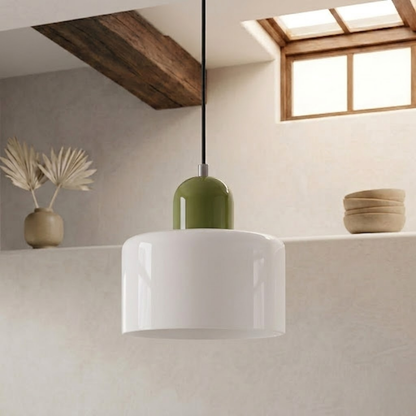 Glass Drum Pendant Light
