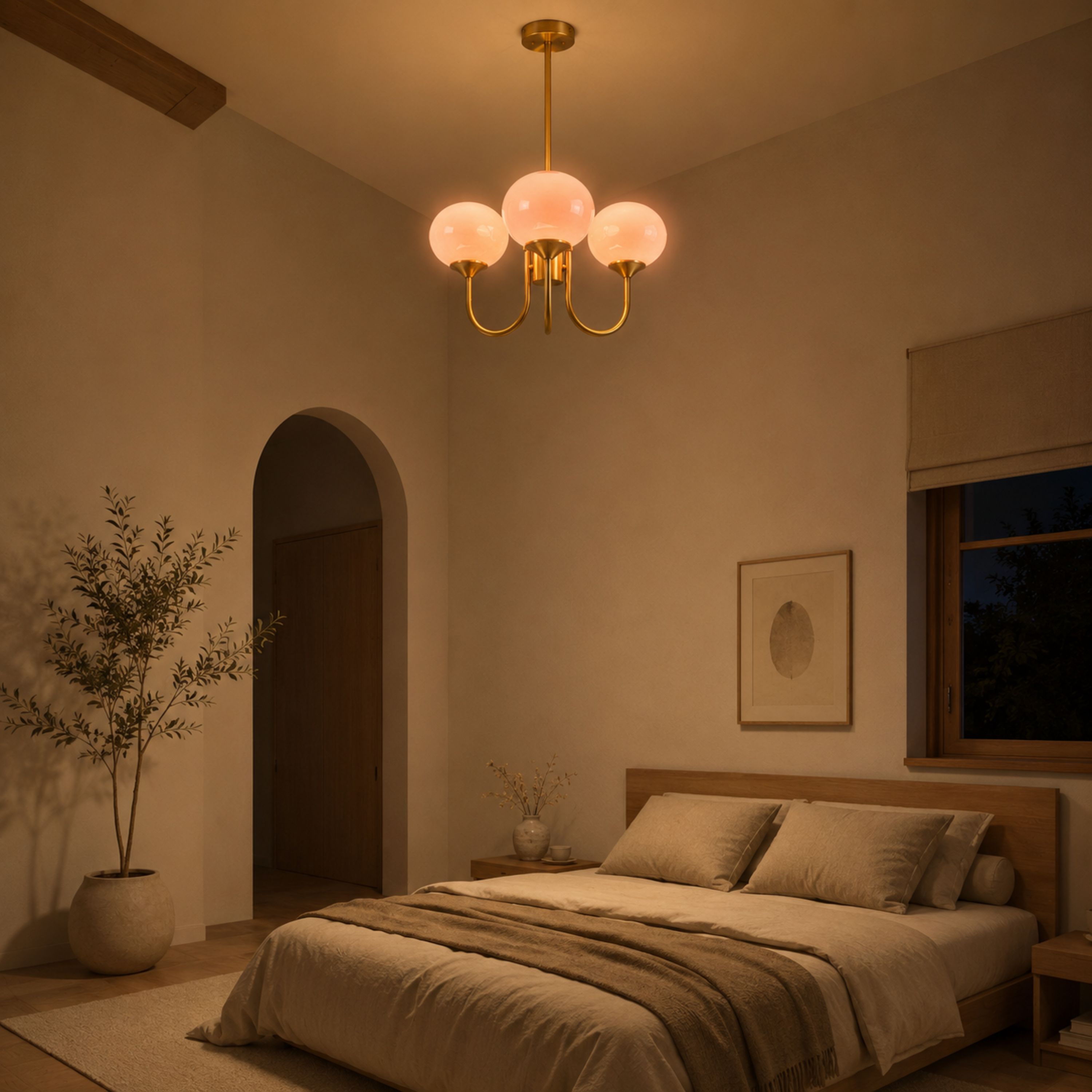 Glass Globe Chandelier Ceiling Light