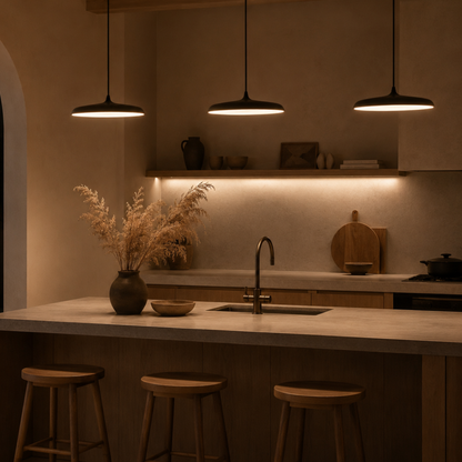 Black Slim Aluminium LED Pendant Ceiling Light