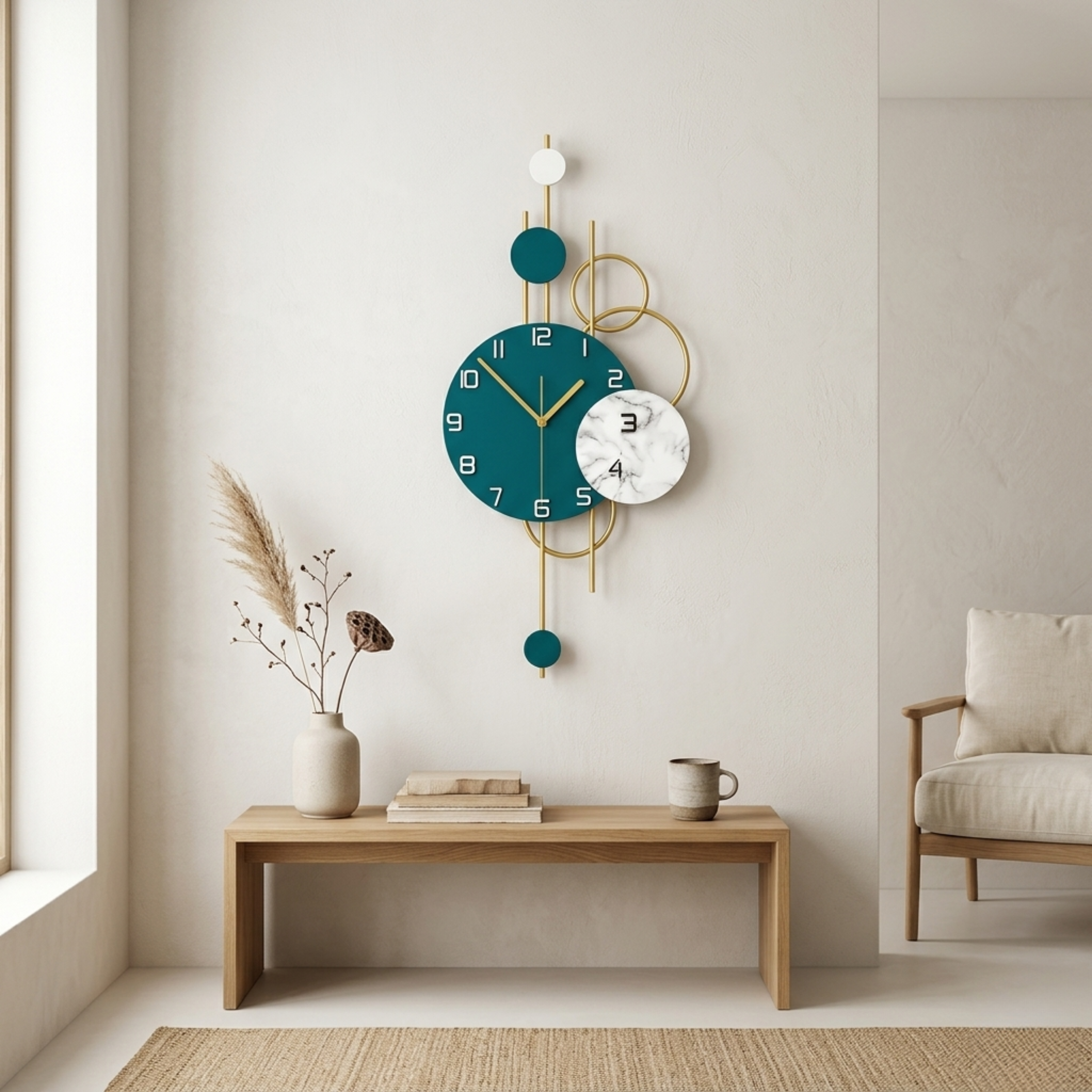 Metal Wall Clock with 7 Circles