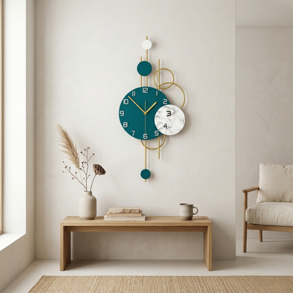 Metal Wall Clock with 7 Circles