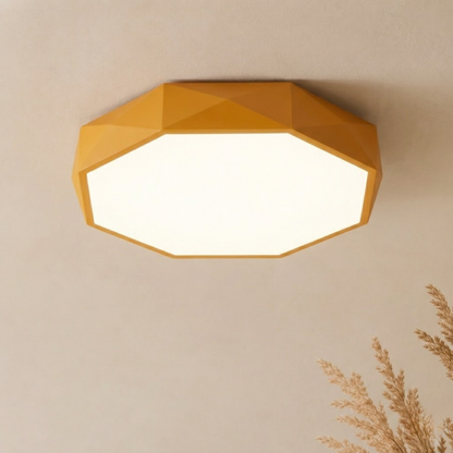 Gray Geometric LED Flush Mount Ceiling Light