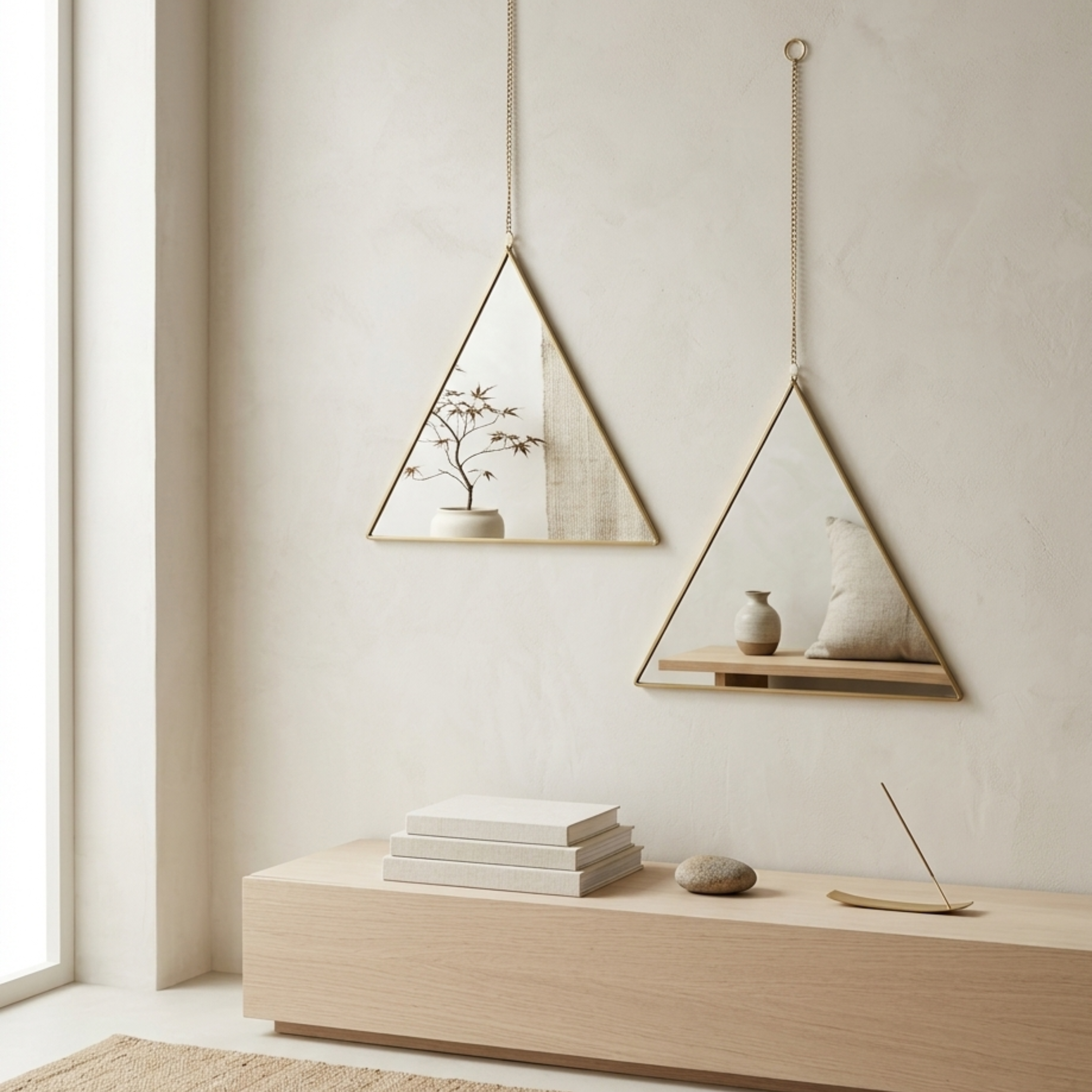 Modern Gold Triangle Mirror