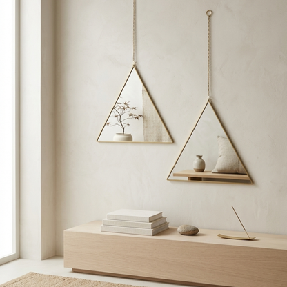 Modern Gold Triangle Mirror