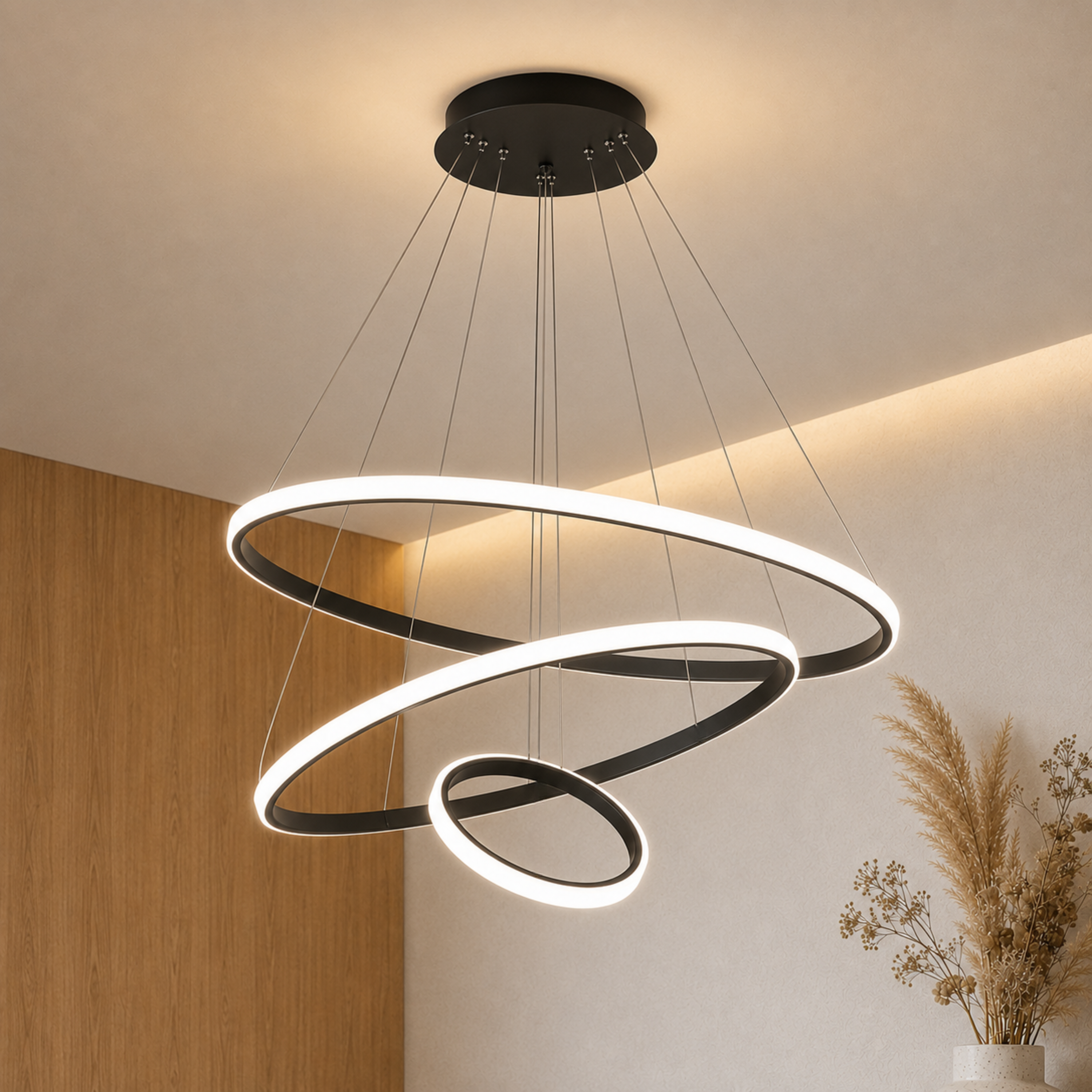 Gold Ring LED Pendant Chandelier Ceiling Light