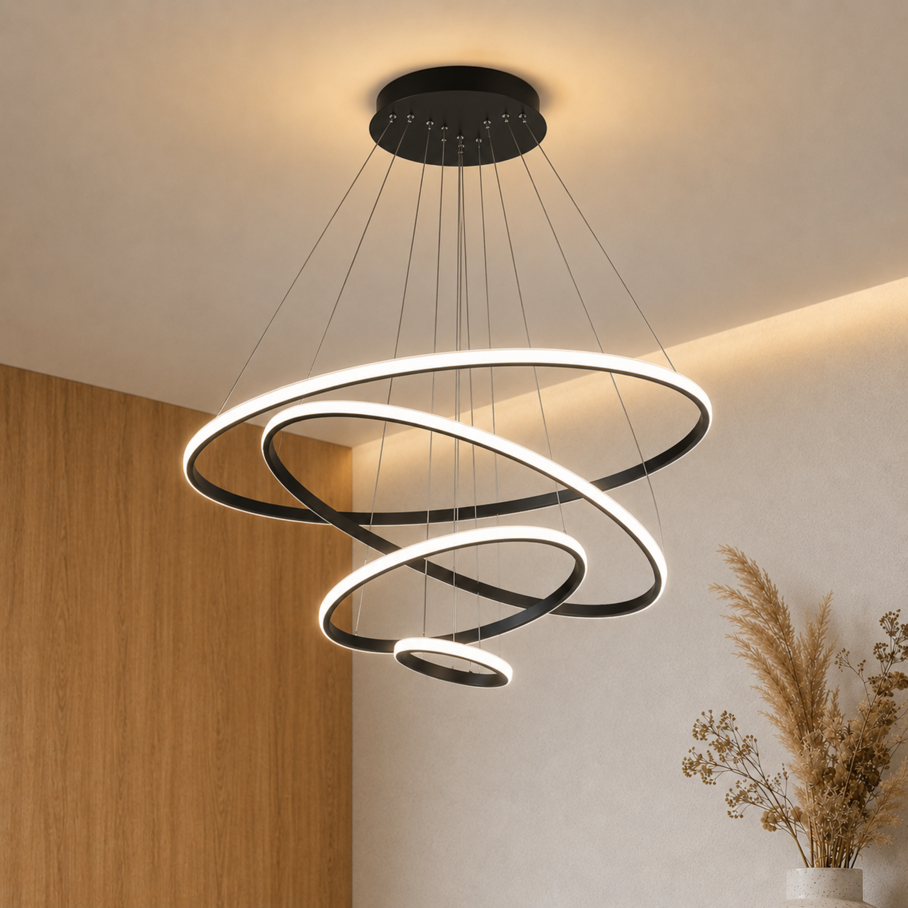 Gold Ring LED Pendant Chandelier Ceiling Light