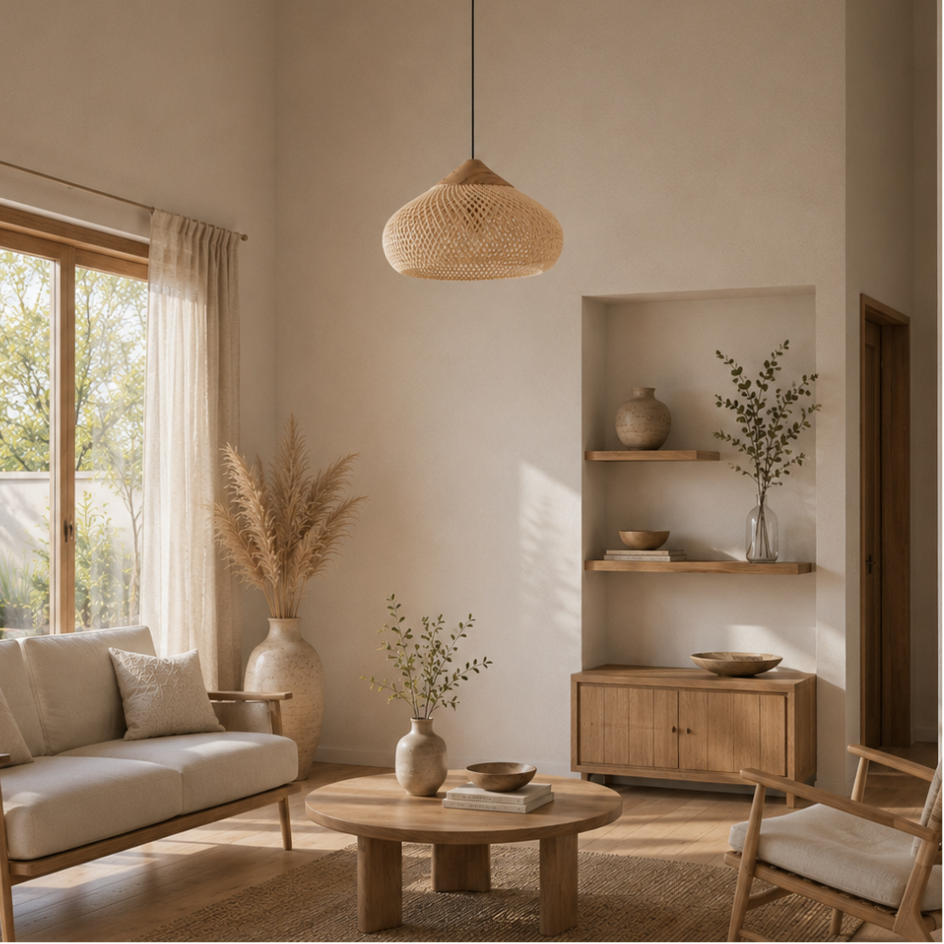 Vintage Rattan Ceiling Light