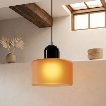 Glass Drum Pendant Light
