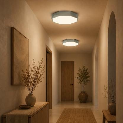 Gray Geometric LED Flush Mount Ceiling Light