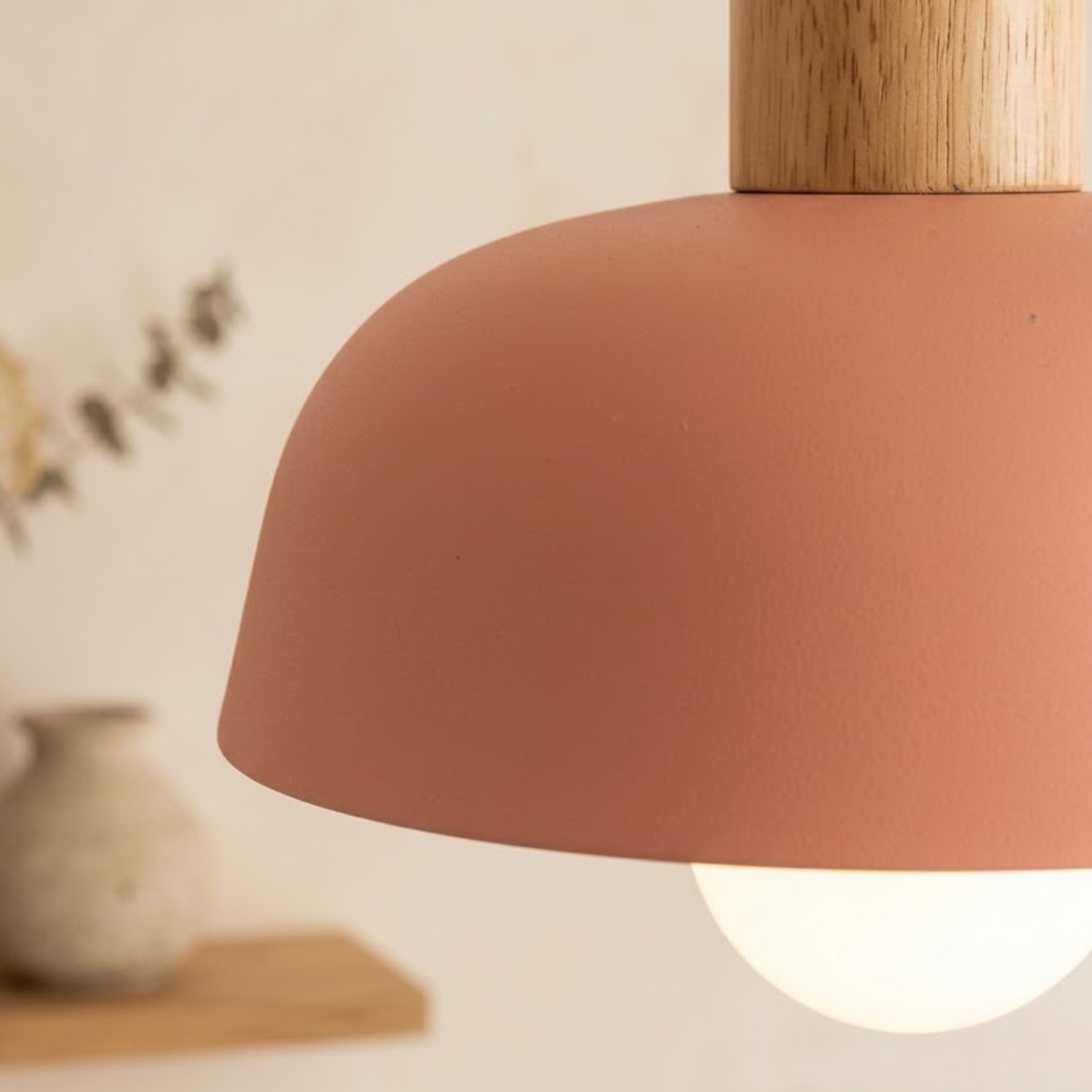 Grey Iron Wood Pendant Ceiling Light
