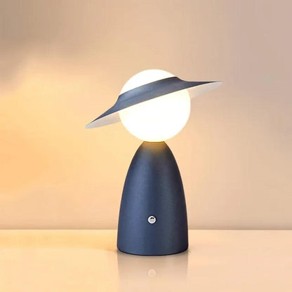 Adjustable Touch Control Table Lamp With Wireless Charging And Person With Hat Design