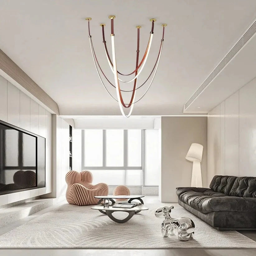 Beza Leather Belt Pendant Light