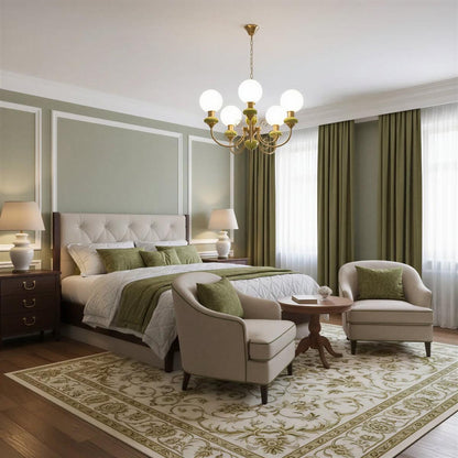 Chandelier Light With Modern Glass Globe Design
