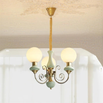 Chandelier Light With Modern Glass Globe Design