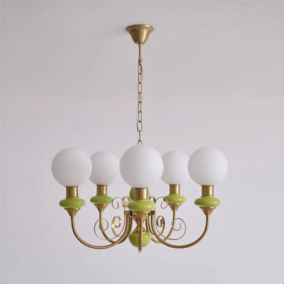 Chandelier Light With Modern Glass Globe Design