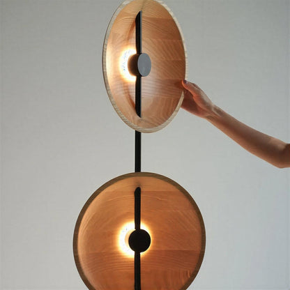 Contemporary Floor Lamp With Artistic Dual Disc Design