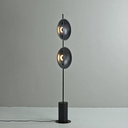 Contemporary Floor Lamp With Artistic Dual Disc Design