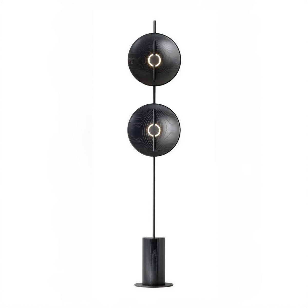 Contemporary Floor Lamp With Artistic Dual Disc Design