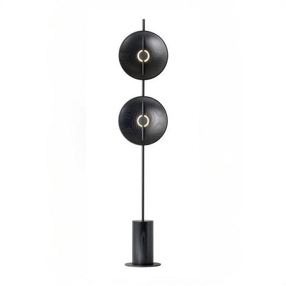 Contemporary Floor Lamp With Artistic Dual Disc Design