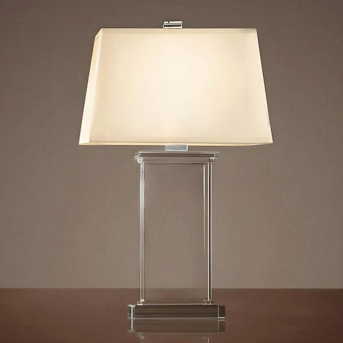 Contemporary Table Lamp Featuring Rectangular Lighting Design