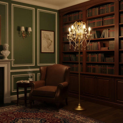 Crystal Floor Lamp for Living Room with Standing Light Design