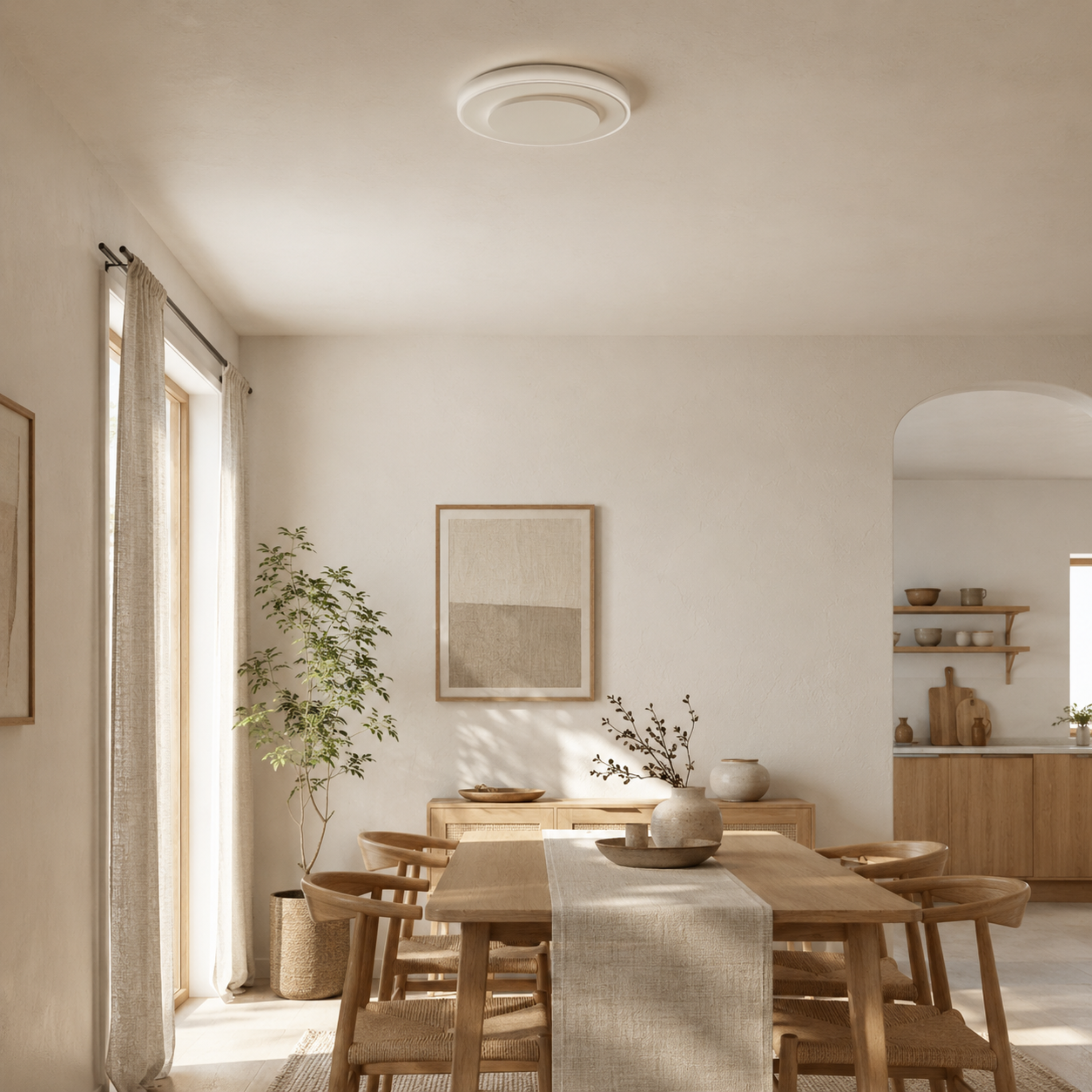 White Round LED Flush Mount Ceiling Light