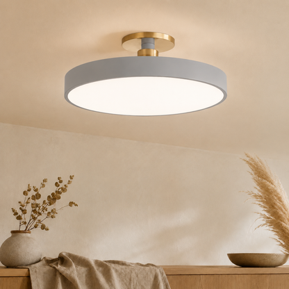 Round Nordic Semi-Flush Ceiling Light