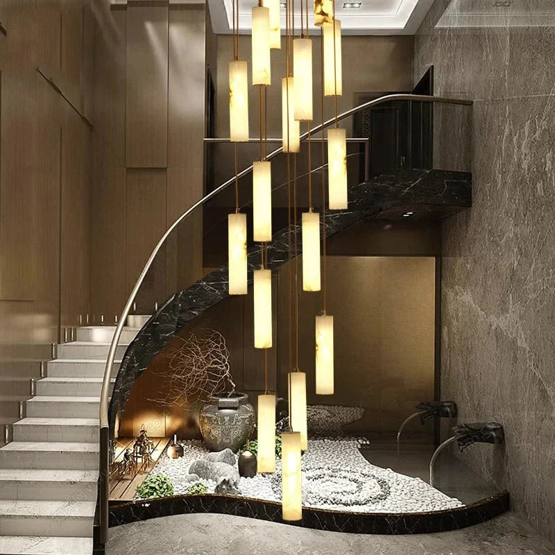 Darlen Marble Modern Staircase Chandelier