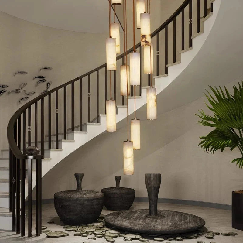 Darlen Marble Modern Staircase Chandelier