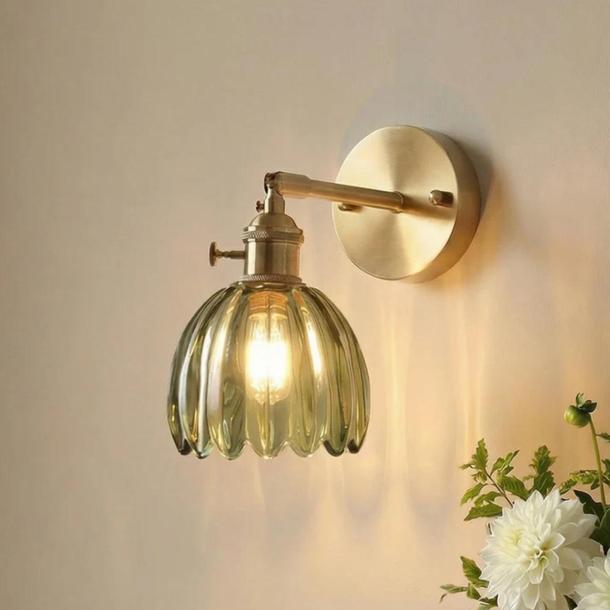 Decorative Retro Tulip Flower Styled Wall Sconce Light With Adjustable Lighting
