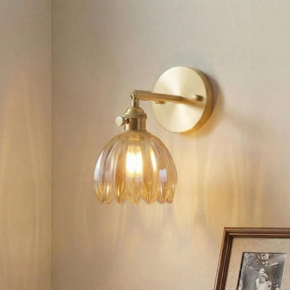 Decorative Retro Tulip Flower Styled Wall Sconce Light With Adjustable Lighting