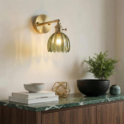 Decorative Retro Tulip Flower Styled Wall Sconce Light With Adjustable Lighting