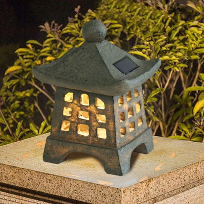 Decorative Solar Powered Pagoda Styled Outdoor Light
