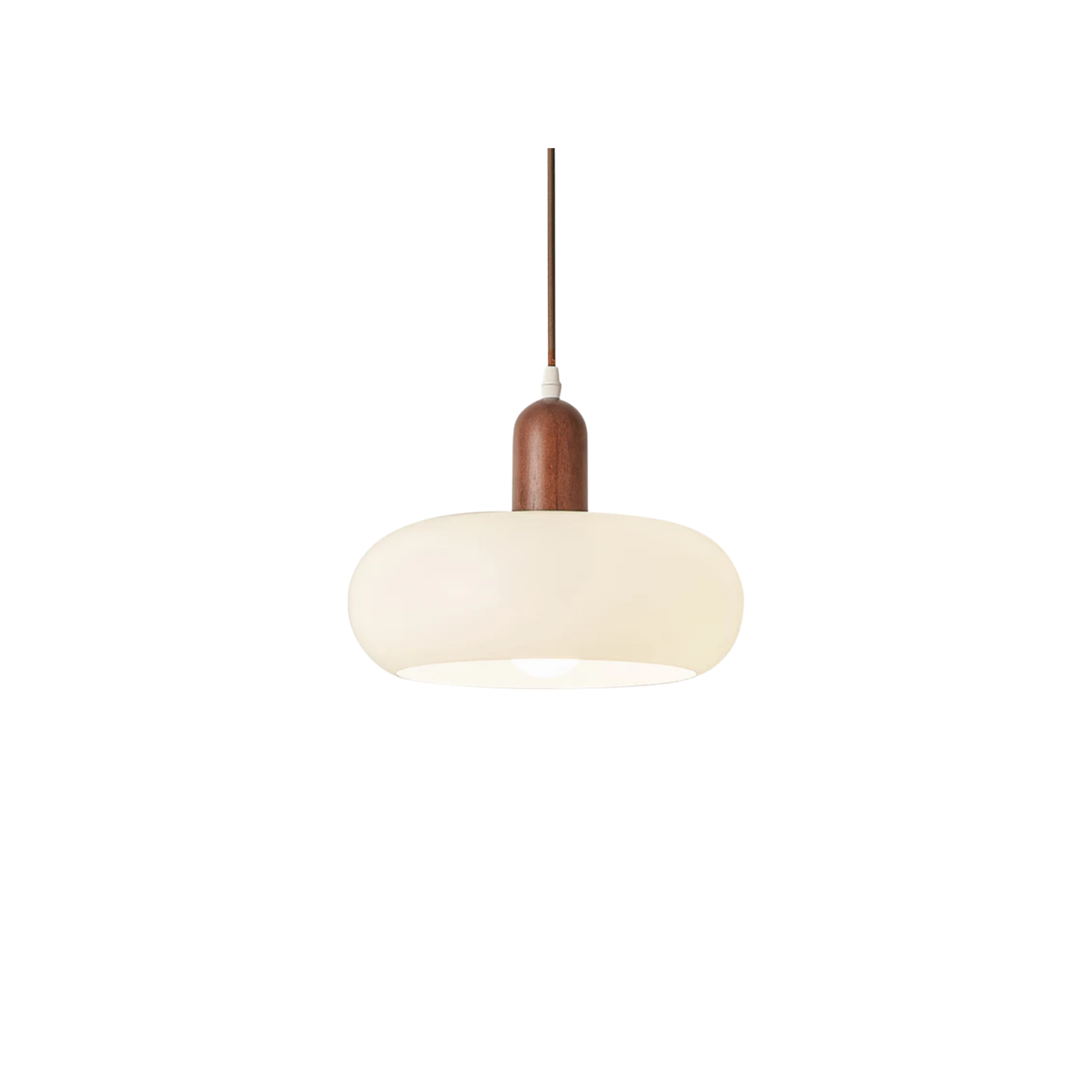 Walnut Wood Oval LED Pendant Ceiling Light