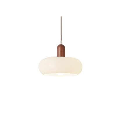 Walnut Wood Oval LED Pendant Ceiling Light