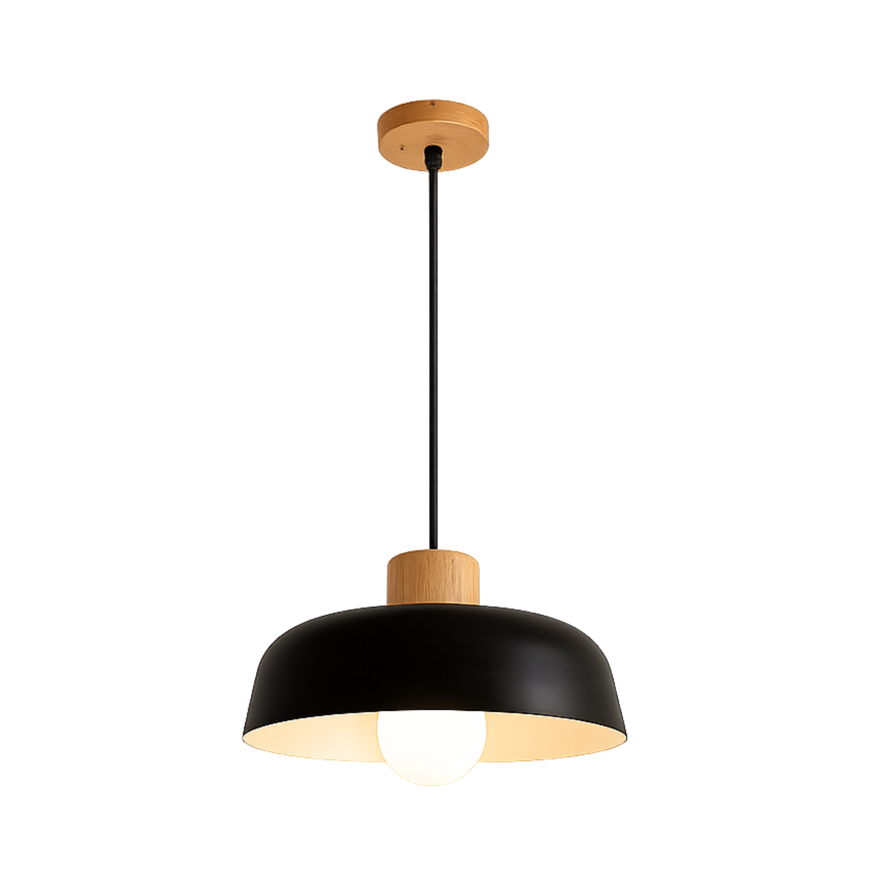 Grey Iron Wood Pendant Ceiling Light