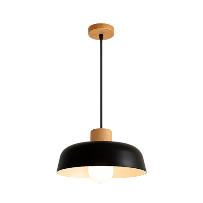 Grey Iron Wood Pendant Ceiling Light