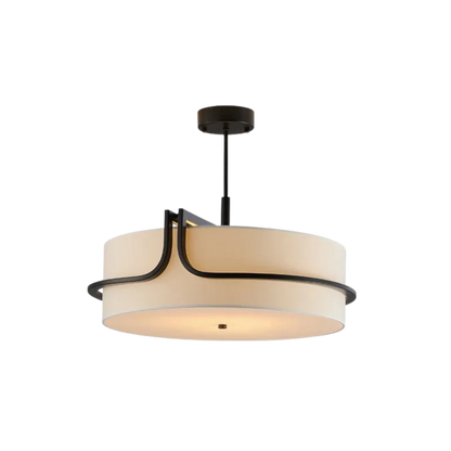 Black Fabric Semi Flush Ceiling Light