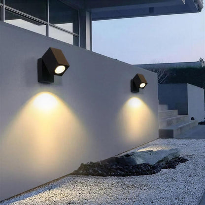 Exterior Outdoor Wall Mount Light with Adjustable Spotlight
