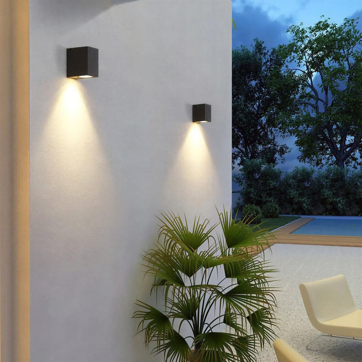 Exterior Outdoor Wall Mount Light with Adjustable Spotlight