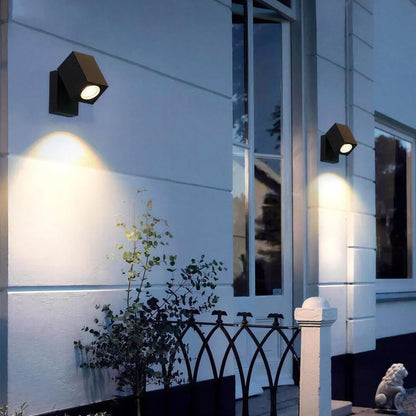 Exterior Outdoor Wall Mount Light with Adjustable Spotlight