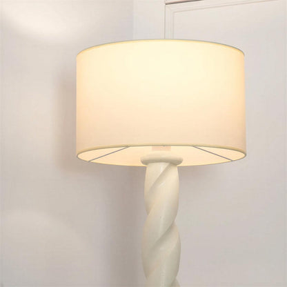 Floor Lamp With Swirl Twist Base and Drum Shade