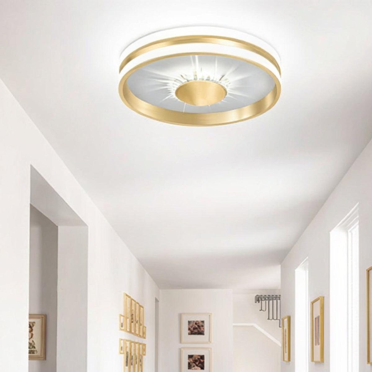 Flush Mount Ceiling Light With Modern Crystal Accents