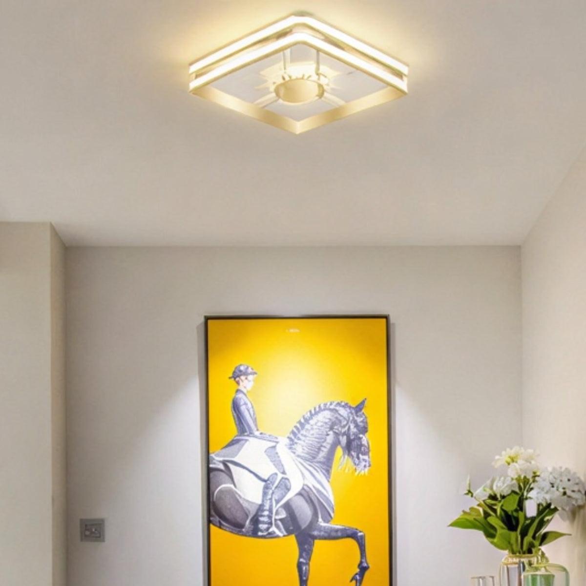 Flush Mount Ceiling Light With Modern Crystal Accents