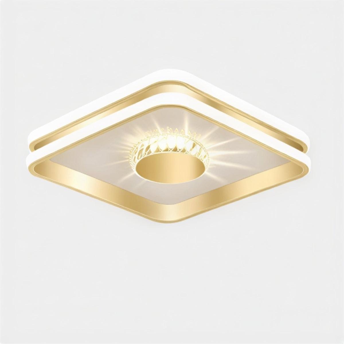 Flush Mount Ceiling Light With Modern Crystal Accents