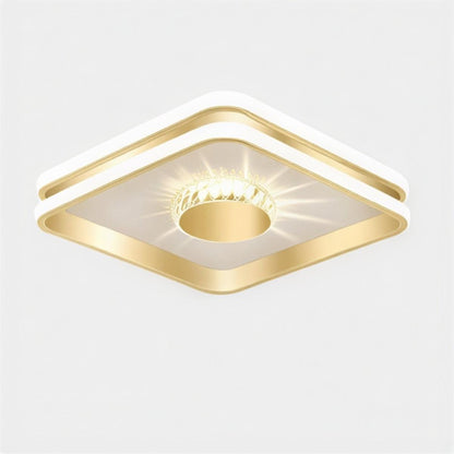 Flush Mount Ceiling Light With Modern Crystal Accents